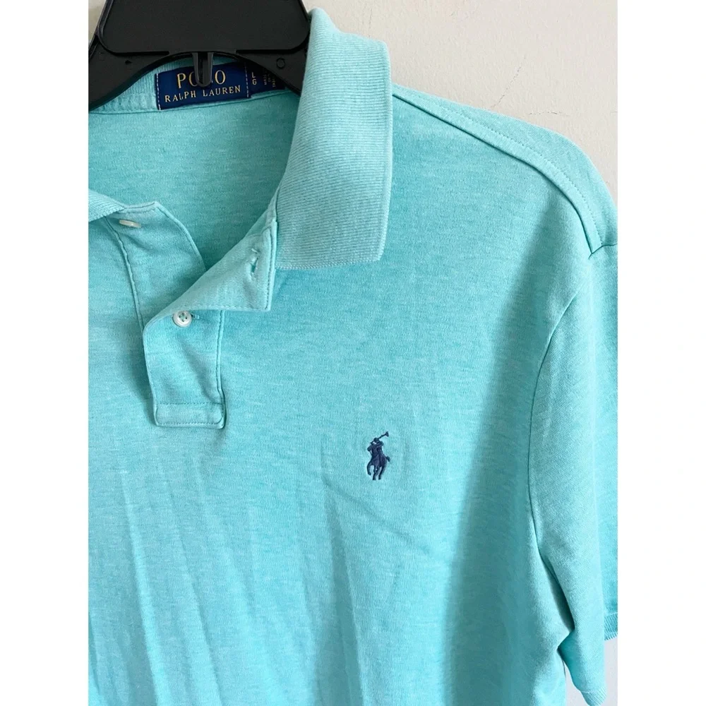 Polo RL light aqua short sleeved shirt sz L